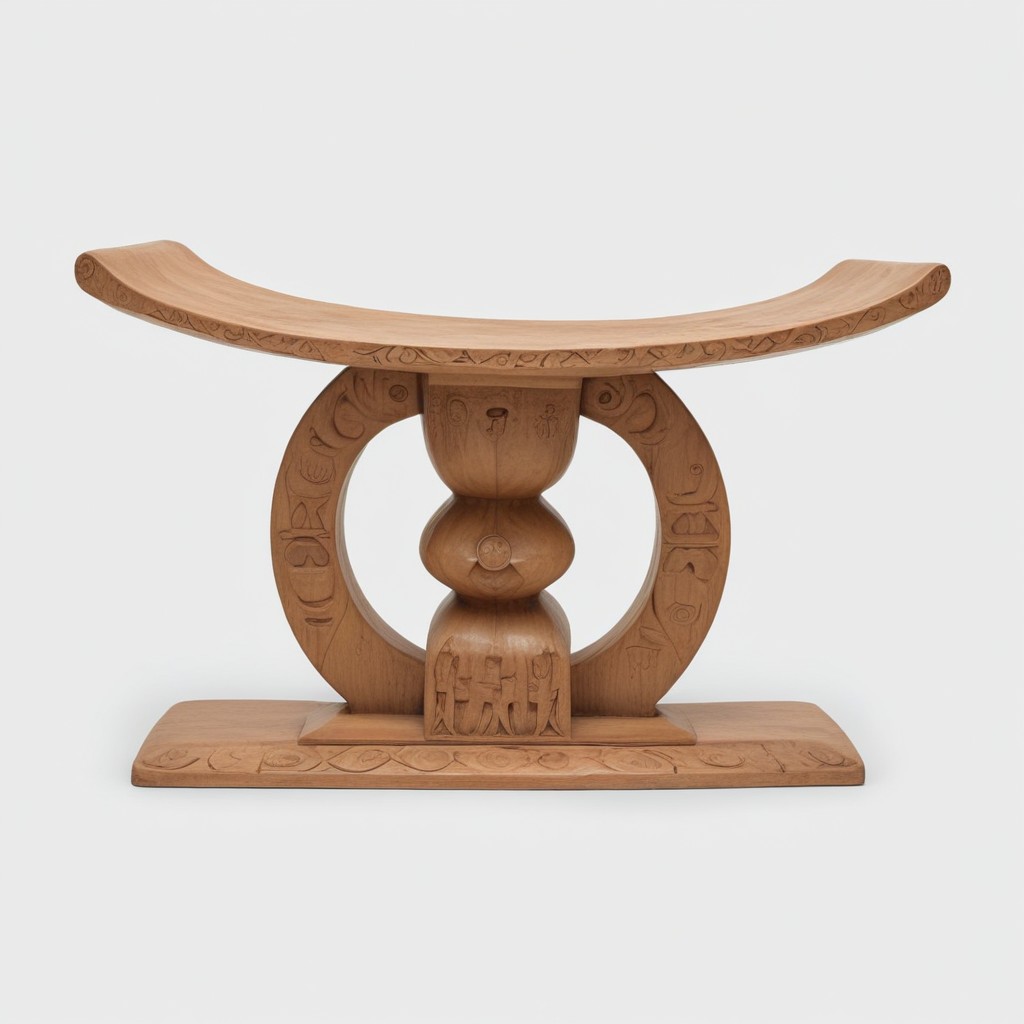 Light-colored wood Ashanti stool