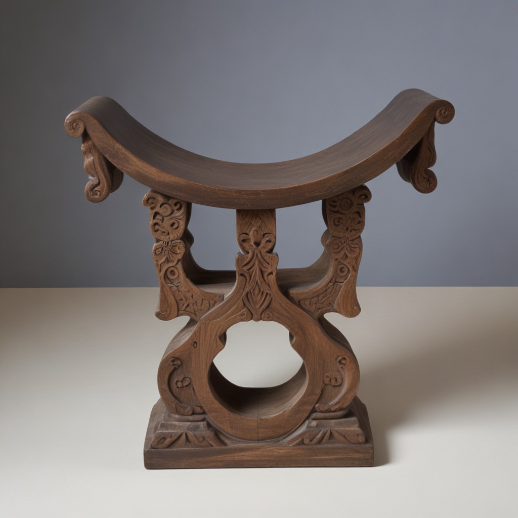 Dark-colored wood Ashanti stool