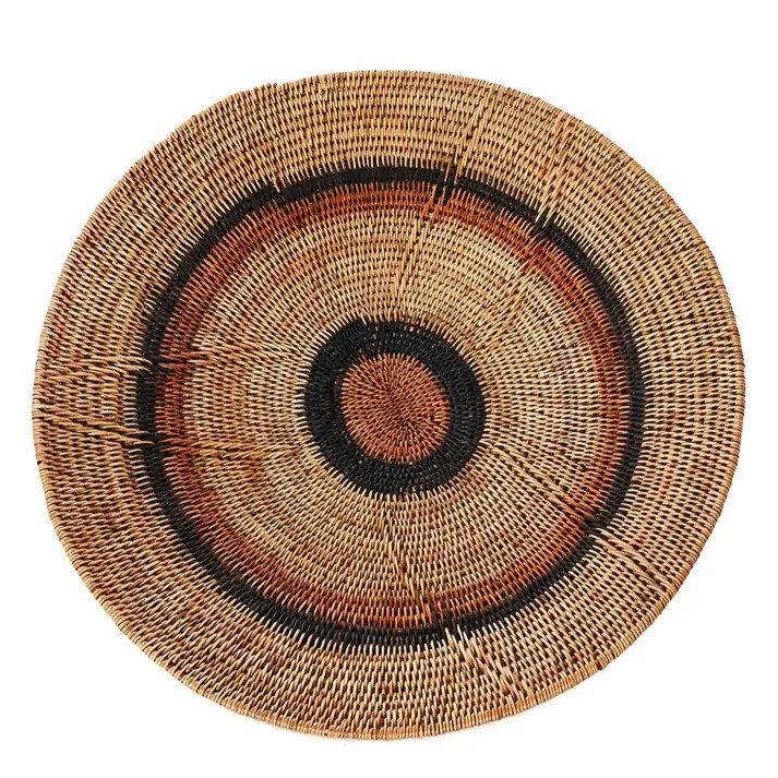 African woven wall basket, Makenge root basket