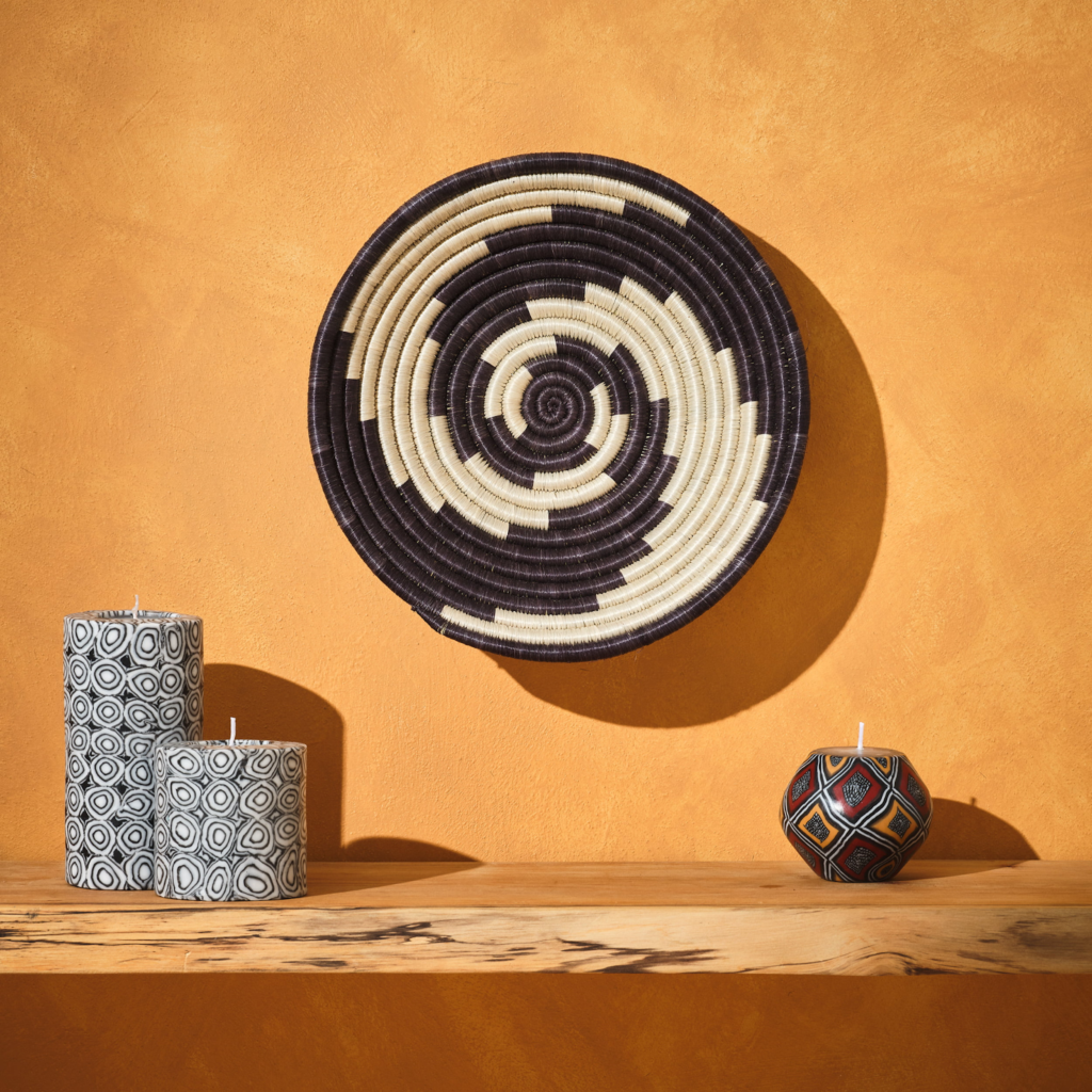 African basket wall decor