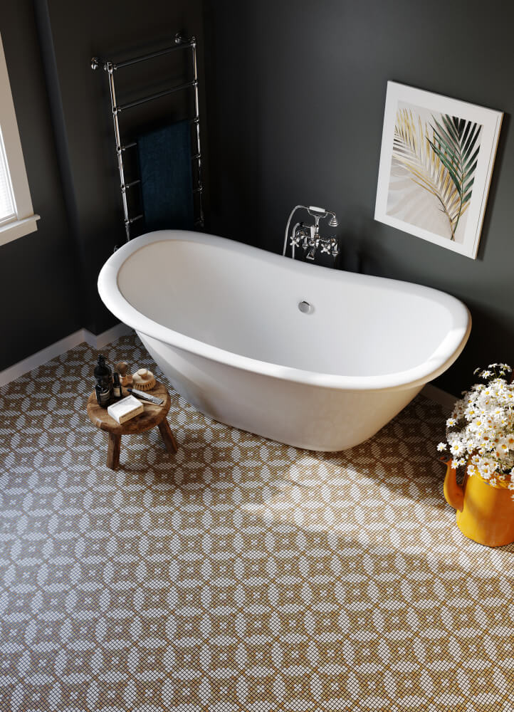 Bathroom with a tiled floor