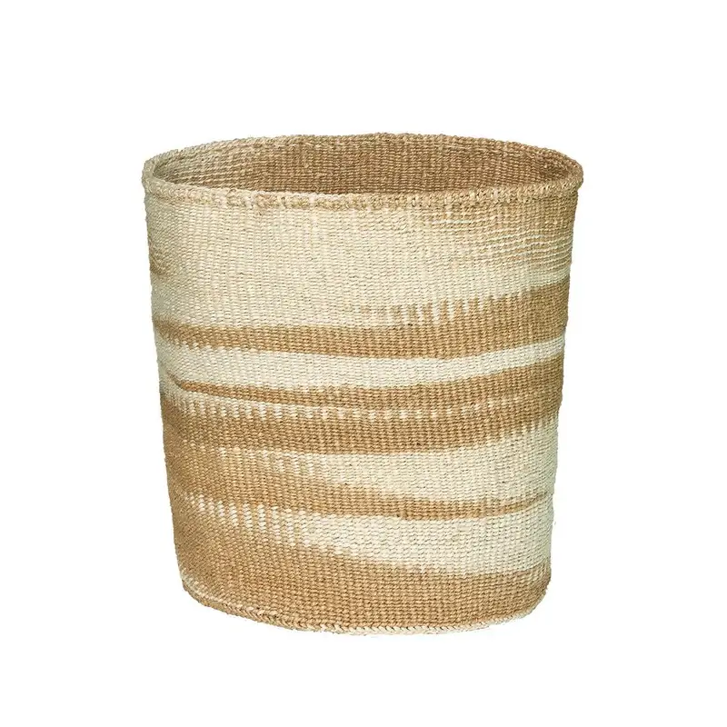 Sisal basket in natural and cream colors