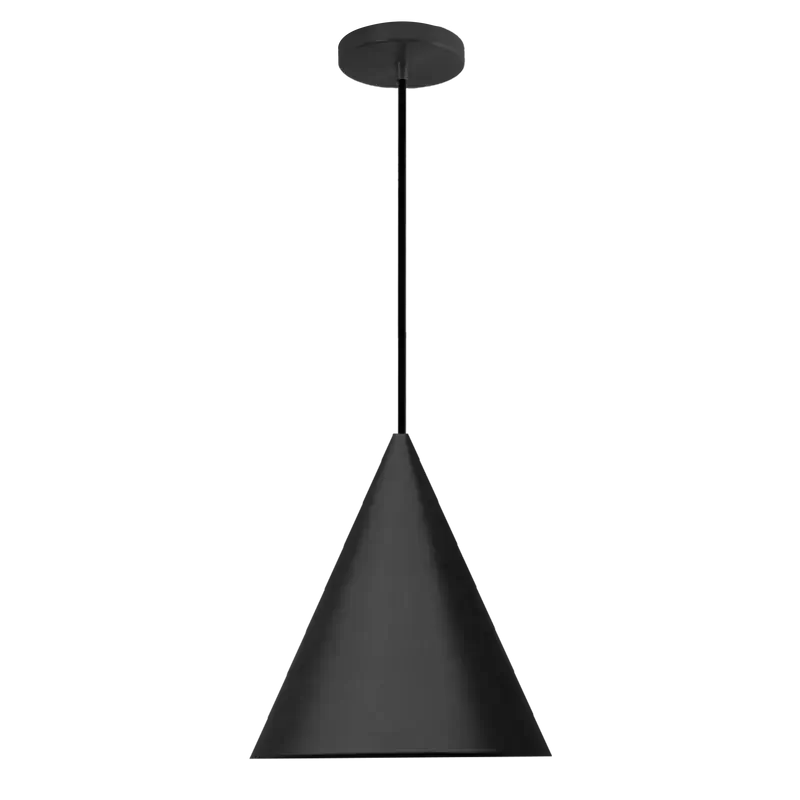 Cone-shaped black brass pendant light