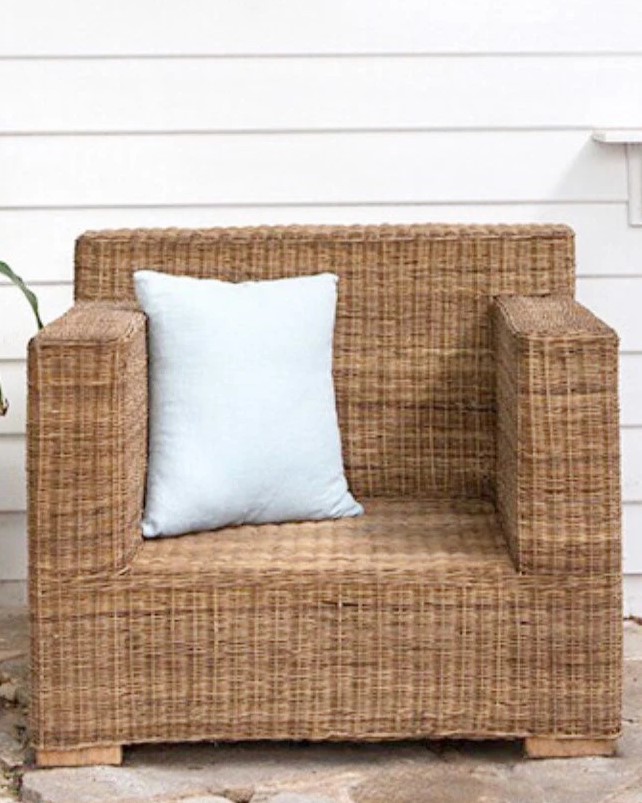 Woven Malawi cane box armchair