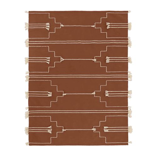 Rust brown wool rug