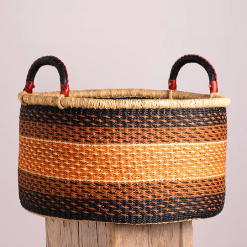Woven basket tub in Sunset colors